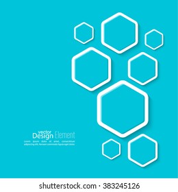 Abstract background with hexagons. Techno design of the future, 