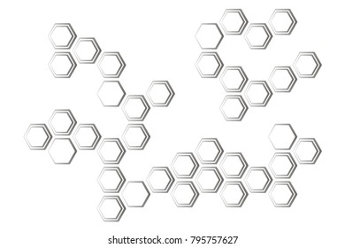 Abstract background of hexagons techno-design of the future, minimalism