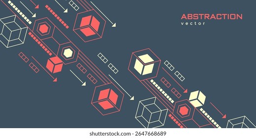 Abstrakter Hintergrund von Sechsecken. Technologischer Hintergrund. Banner für futuristische Digitaltechnologie. Vektorgrafik.