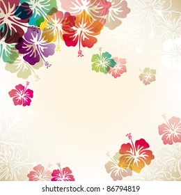 abstract background with hibiscus