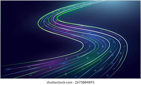 Movimiento Abstractas de la luz de fondo de alta velocidad. Tecnología de movimiento dinámico futurista. Efecto de rastros de luz de alta velocidad.
