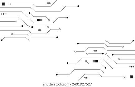 Abstract background with High-tech technology texture circuit board texture. Electronic motherboard illustration. Vector illustration.