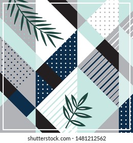 Abstract background for hijab, silk scarf pattern with geometric element, vector illustration