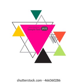 Abstract background with hipster triangles. Background with colorful abstract elements. Vector illustration.
