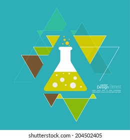 Abstract background with hipster triangles and flasks. 