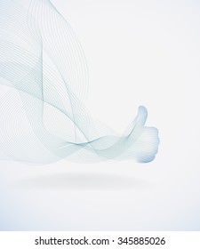 Abstract background with his thumb up.Vector illustration.