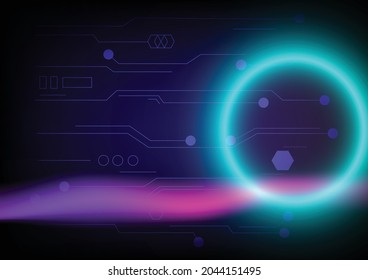 Abstract Background Hi-tech AI Technology Circuitry Glowing Futuristic Texture Wallpaper Backdrop Digital Art Symbol Pattern Concept Vector Illustration EPS10