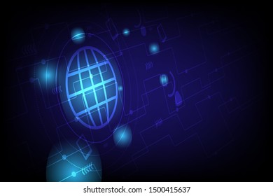 Abstract background in hi-technology of communication design with glowing blue light.