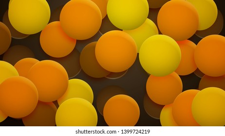 Abstract background of holes and circles with shadows in yellow and orange colors