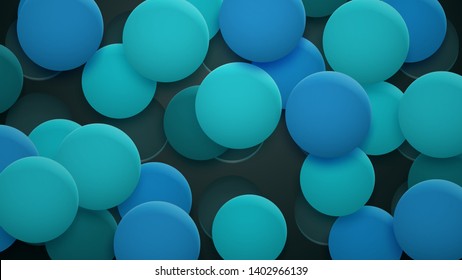 Abstract background of holes and circles with shadows in light blue colors