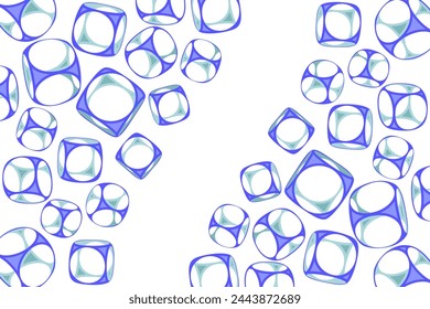 Abstract background with hollow cubes - hand drawn vector illustration.