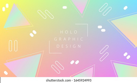 Abstrakter Hintergrund in holografischen Farben mit Dreieck. Vektorillustration-Design