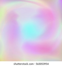 Abstract background with holographic effect. Hologram design card in pastel colors. Blurred colorful pattern, futuristic surreal texture