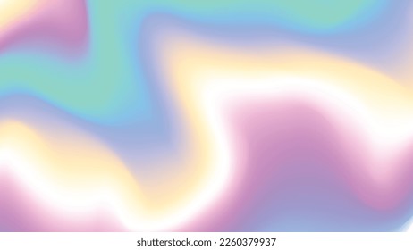 Abstract background of holographic foil. Wallpaper holographic pastel neon color surface with iridescent abstract. Illustration hologram Iridescent spectrum texture with soft curve and wave.

