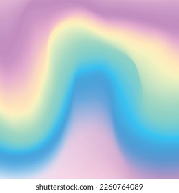 Abstract background of holographic foil. Wallpaper holographic pastel neon color surface with iridescent abstract. Illustration hologram Iridescent spectrum texture with soft curve and wave.