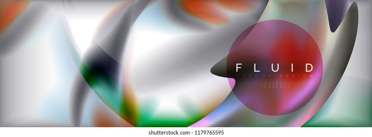 Abstract background holographic liquid colors design, vector wave template