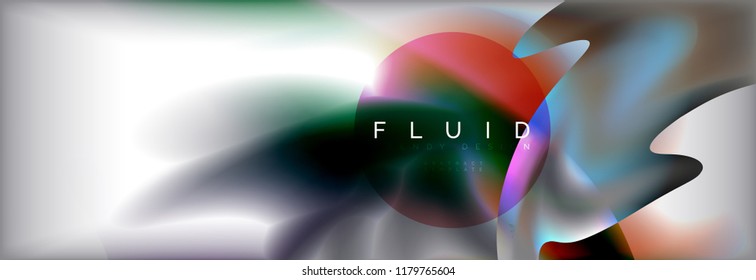 Abstract background holographic liquid colors design, vector wave template