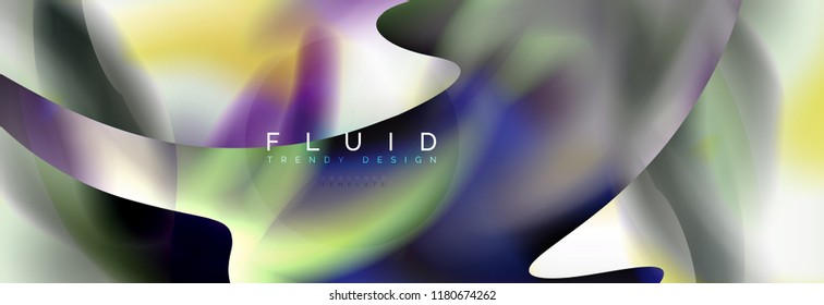 Abstract background holographic liquid colors design, vector wave template