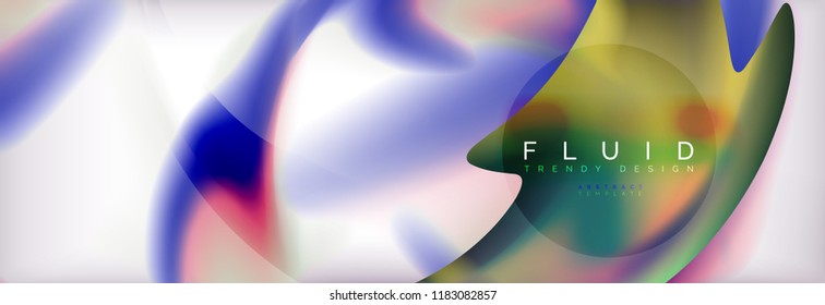 Abstract background holographic liquid colors design, vector wave template