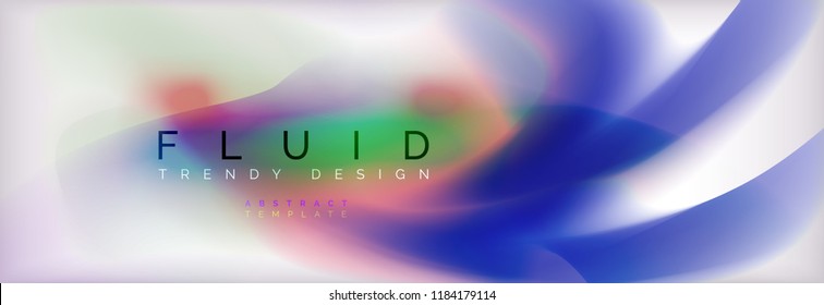 Abstract background holographic liquid colors design, vector wave template