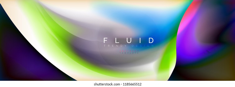 Abstract background holographic liquid colors design, vector wave template