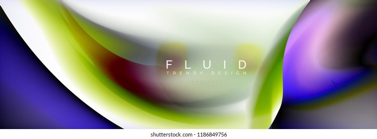 Abstract background holographic liquid colors design, vector wave template
