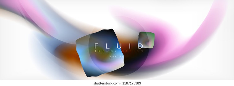 Abstract background holographic liquid colors design, vector wave template