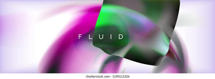 Abstract background holographic liquid colors design, vector wave template