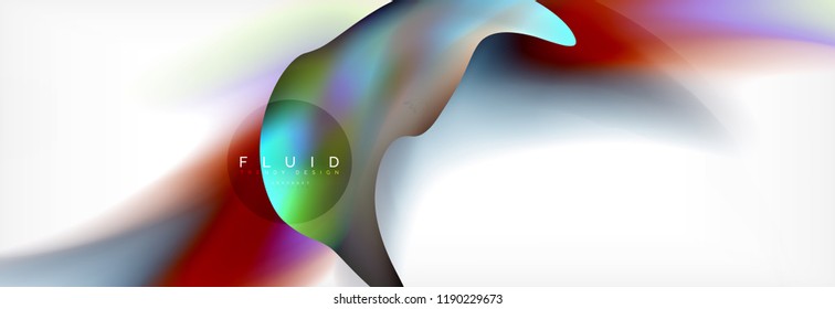 Abstract background holographic liquid colors design, vector wave template