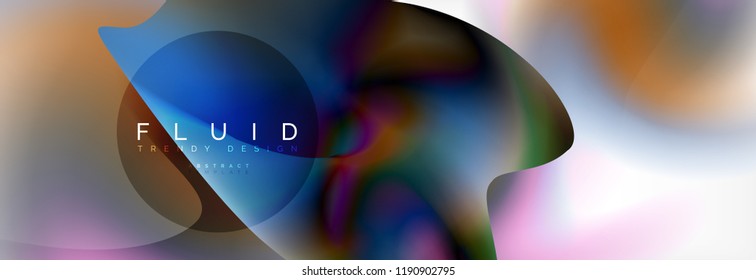 Abstract background holographic liquid colors design, vector wave template