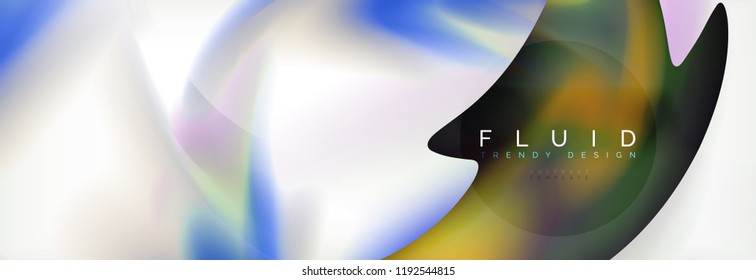 Abstract background holographic liquid colors design, vector wave template