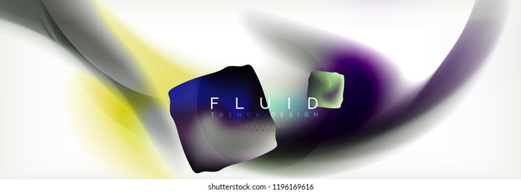 Abstract background holographic liquid colors design, vector wave template