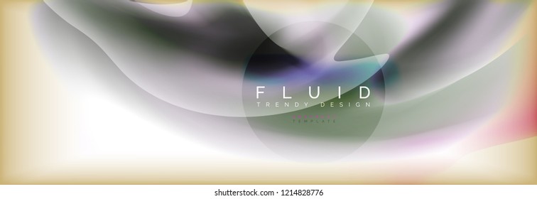 Abstract background holographic liquid colors design, vector wave template