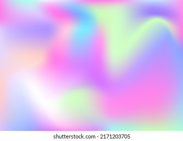 Abstract Background. Holographic Texture. Retro Pattern. Pink Soft Gradient. Pearlescent Texture. Chrome Foil. Metal Gasoline Backdrop. Vintage Card. Blue Abstract Background
