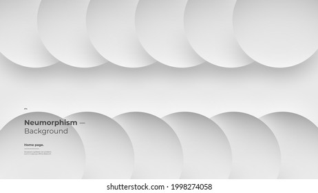 Abstract Background, Homepage, Landing page, Wallpaper Designs. Monochrome illustration. 3d geometric shapes. Decorative neumorphism backdrop.
