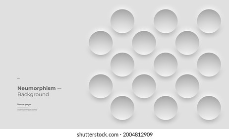 Abstract Background, Homepage, Landing page, Wallpaper Designs. Monochrome illustration. 3d geometric shapes. Decorative neumorphism backdrop.