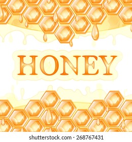 abstract background, honey honeycomb, vector illustration