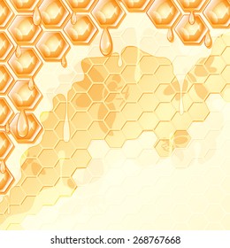 abstract background, honey honeycomb, vector illustration