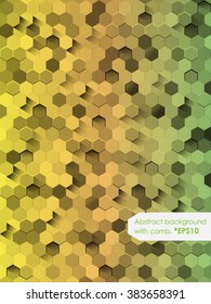 Abstract Background with honeycomb (Green). Vector