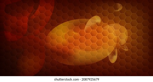 Abstract background. Honeycombs with warm colors. Stock vector illustration.