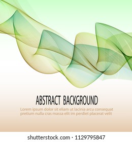 Abstract background of a horizontal brownish green vector wave