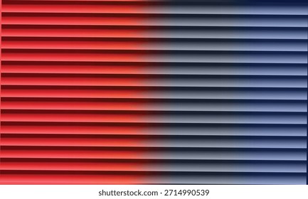 Fondo Abstractas con líneas Horizontales y una vibrante transición de color rojo a azul frío.
