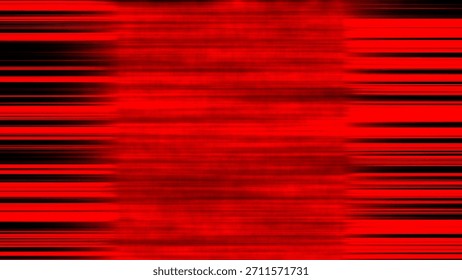 Abstract background of horizontal red motion blur lines on a black background for a speed effect.