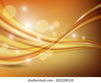 Antecedentes abstractos. Líneas lisas horizontales sobre un fondo amarillo-marrón. Luces brillantes