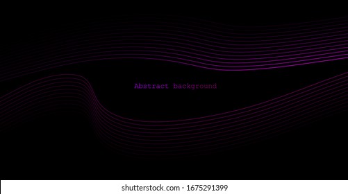 Abstract background, horizontal template for banner, cover, presentation, landing page, leaflet, brochure, wallpaper. Dark style. Black background with linear pattern. Stripes. Modern design.