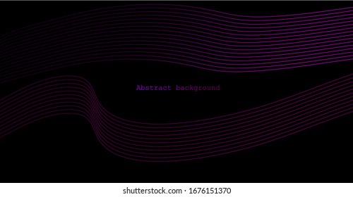 Abstract background, horizontal template for banner, cover, presentation, landing page, leaflet, brochure, wallpaper. Dark style. Black background with linear pattern. Stripes. Modern design.