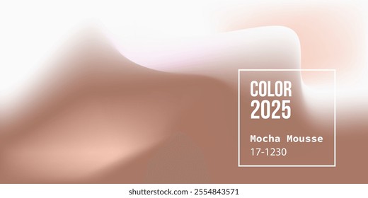 Abstract background horizontal template gradient trendy color 2025 Mocha Mousse