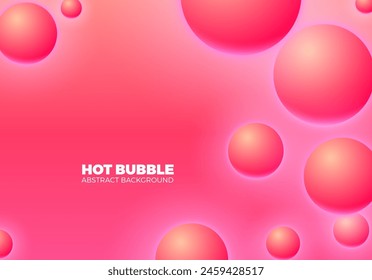 Abstract background with hot pink shiny balls floating, in motion