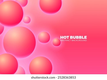 Abstract background with hot pink shiny balls floating, in motion