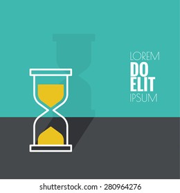 Abstract background with an hourglass from ribbon. Sand clock icon. 